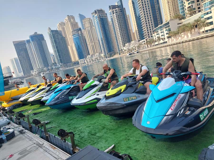 Dubai: Jetski Tour to Dubai Eye, JBR, Palm & Burj Al Arab - JBR Beach gives you room to play