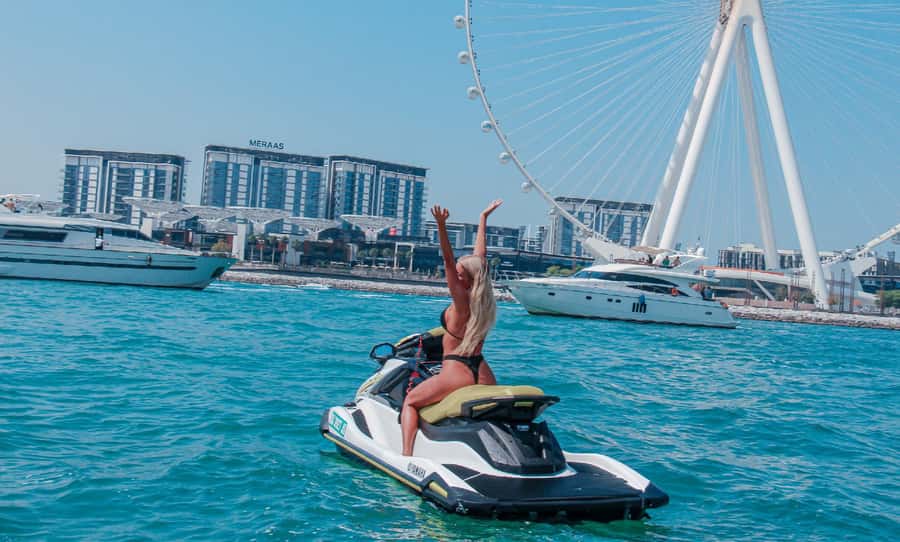 Dubai: Jetski Tour to Dubai Eye, JBR, Palm & Burj Al Arab - Palm Jumeirah and Atlantis deliver the postcard view