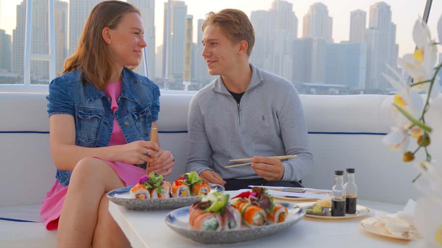 Dubai: Luxury Private 50 FT Yacht Cruise + Optional Sushi - Choosing Your Dubai View