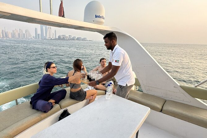 Dubai Marina 2 Hour Sunset Yacht Tour with Alcoholic Drinks - Jumeirah Beach Residence and the marina skyline