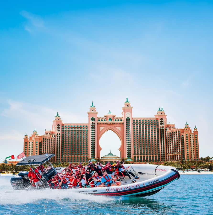 Dubai: Marina, Atlantis, Palm & Burj Al Arab Speedboat Tour - Ain Dubai and the first photo opportunity