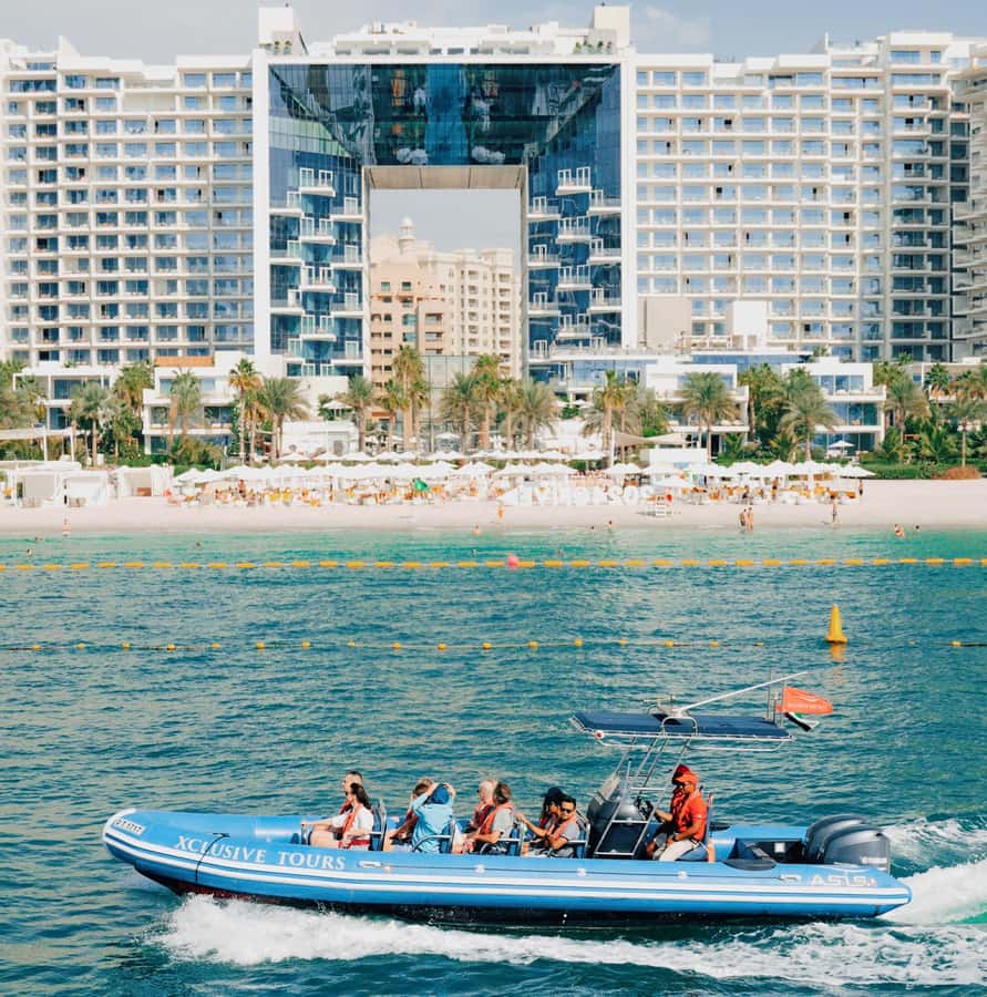 Dubai: Marina, Atlantis, Palm & Burj Al Arab Speedboat Tour - The Burj Al Arab photo stop
