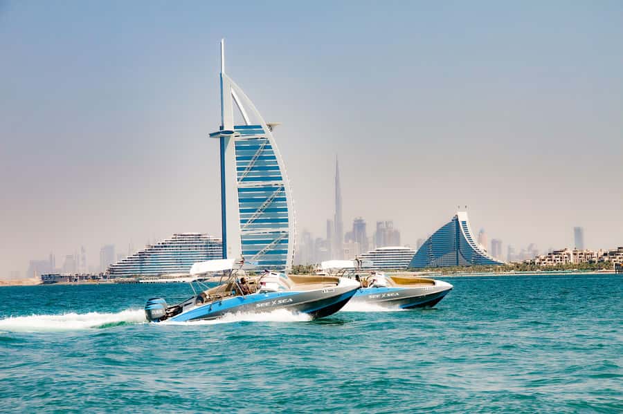Dubai: Marina Private Boat Tour & Palm Jumeirah Sightseeing - Sunset, evening, and weather choices