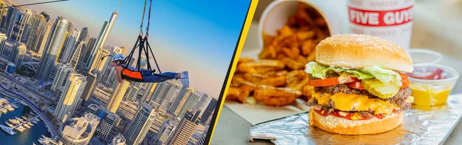Dubai: Marina Ziplining with Photos, Video and Meal - Photos, edited video, and the Five Guys voucher