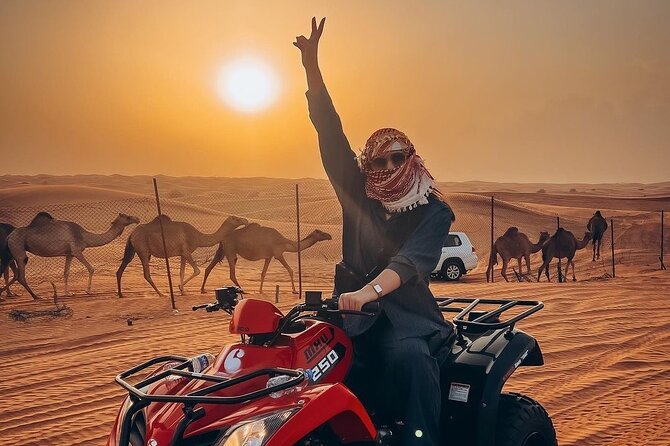Dubai: Morning Quad bike & Safari Adventure , Sandboarding, camel - Sandboarding down the soft dunes