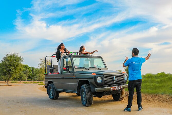 Dubai: Morning Safari by Vintage G Class & Al Marmoom Experience - Entering the Bedouin village for coffee and dates