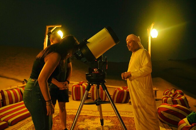 Dubai Overnight Desert Safari, BBQ & Stargazing at Al Khayma Camp - Campfire stories and a telescope after dark