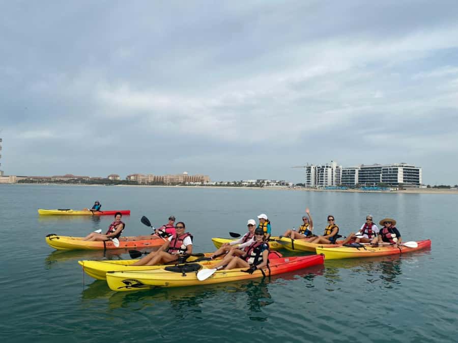 Dubai: Palm Jumeirah Guided Kayaking Tour - Paddling west beside the Palm’s golden beaches