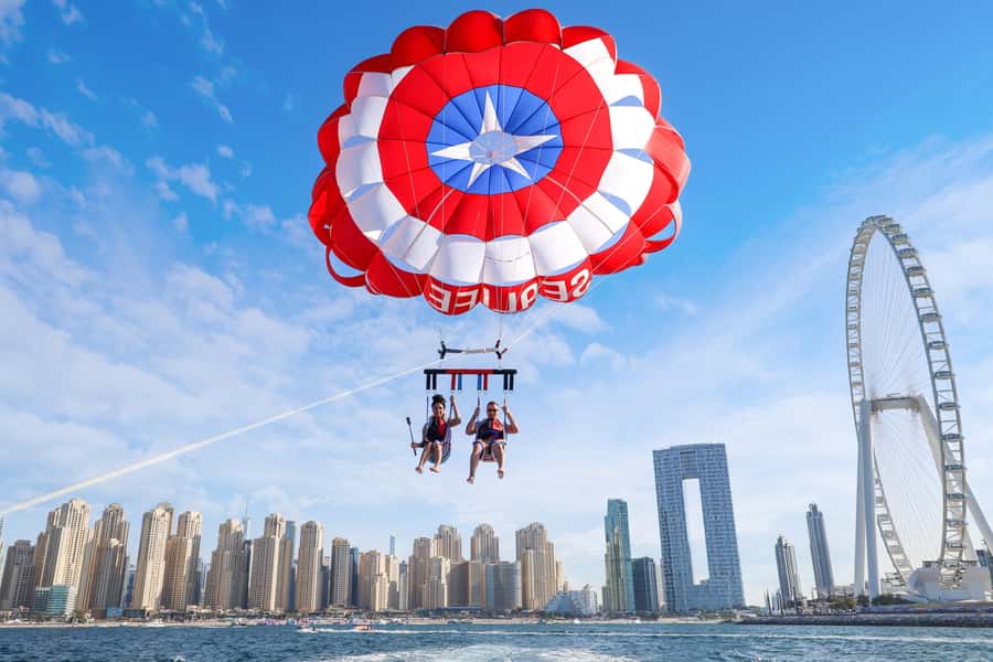 Dubai: Palm View and JBR View Parasailing Experience - From Dubai Harbour to the Open Gulf