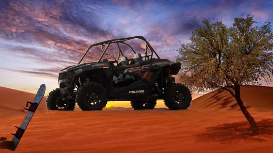 Dubai: Polaris RZR 1000 CC dune buggy - Sandboarding on the sandy waves