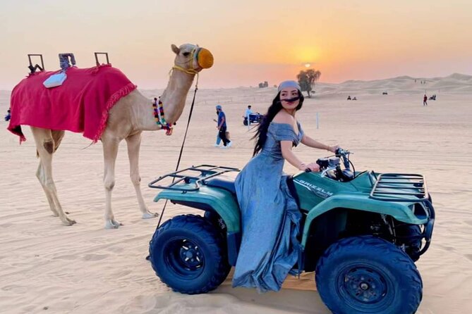 Dubai Premium Evening Desert Safari ATVs, Dinner & Shows - Dune bashing in an air-conditioned 4x4