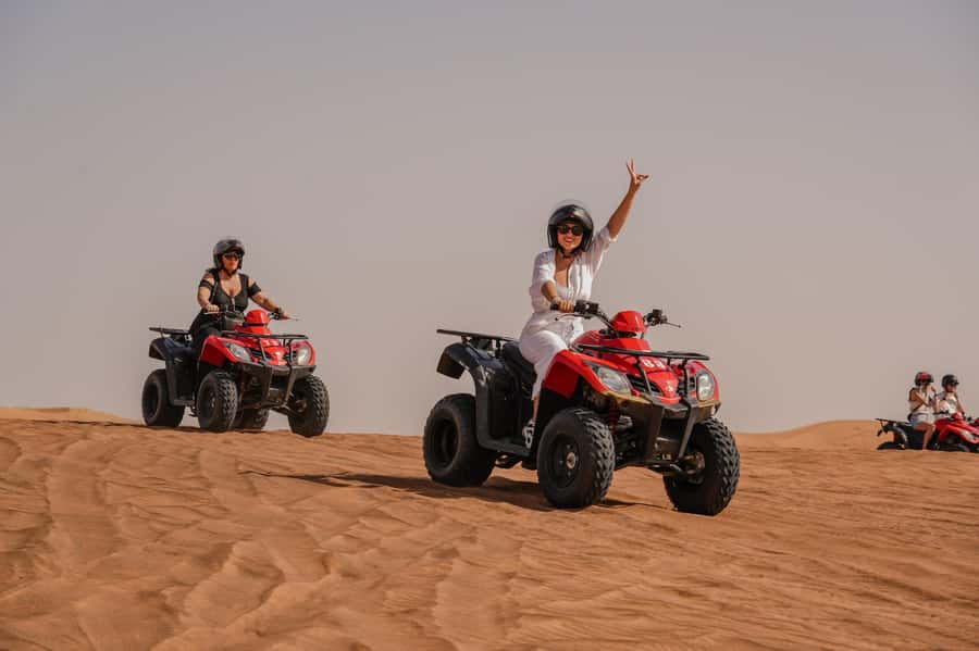 Dubai: Premium Safari, Camel Ride & Al Khayma Camp 3-Buffets - Lahbab’s red dunes deliver the thrills