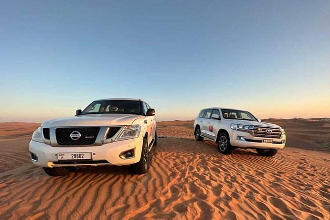 Dubai Private 4x4 Car Desert Safari with Dinner, Camel, and Show - Barbecue dinner and unlimited soft drinks