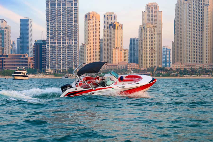 Dubai: Private Boat Tour - JBR/Burj Al Arab/Atlantis options - Starting at Dubai Harbour, Dockmaster D1