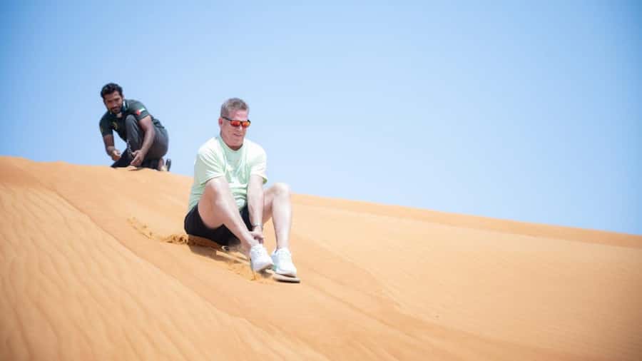 Dubai: Private Dune Buggy, Camel Ride, and Sand Boarding! - Getting ready at the desert basecamp
