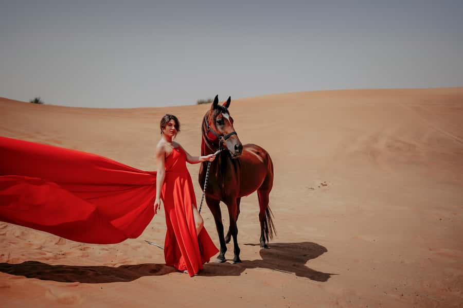 Dubai: Private Flying Dress Photography and Dune Drive Trip - The dune drive before the camera comes out