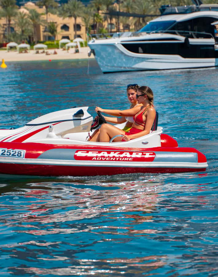 Dubai: Private Self-Drive SeaKart Jet Ski Boat Tour - Swimming at the Palm Lagoon