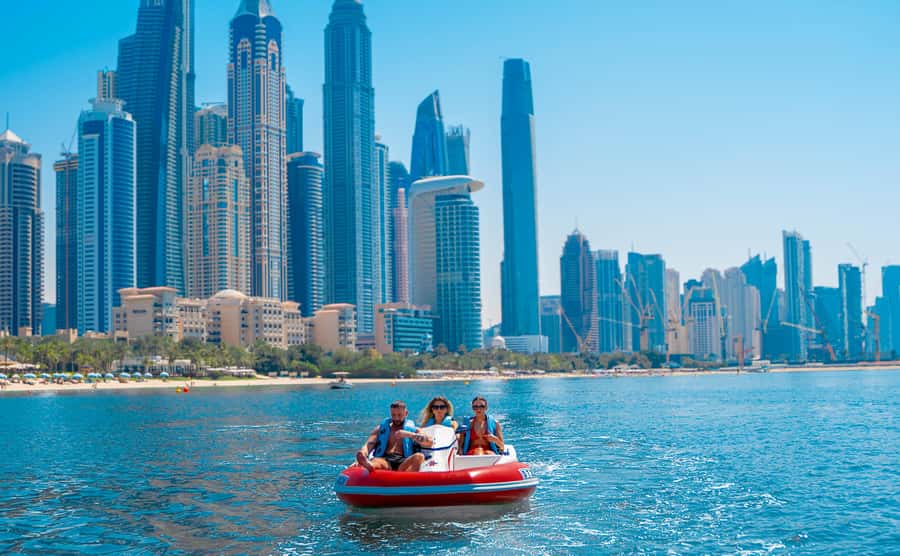 Dubai: Private Self-Drive SeaKart Jet Ski Boat Tour - Jumeirah Beach Residence and the return route