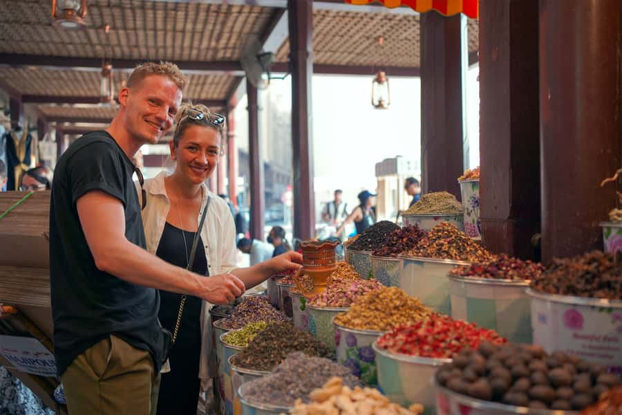 Dubai Private Top Attractions, Premium Vehicle & Street Food - Gold Souk and Spice Souk