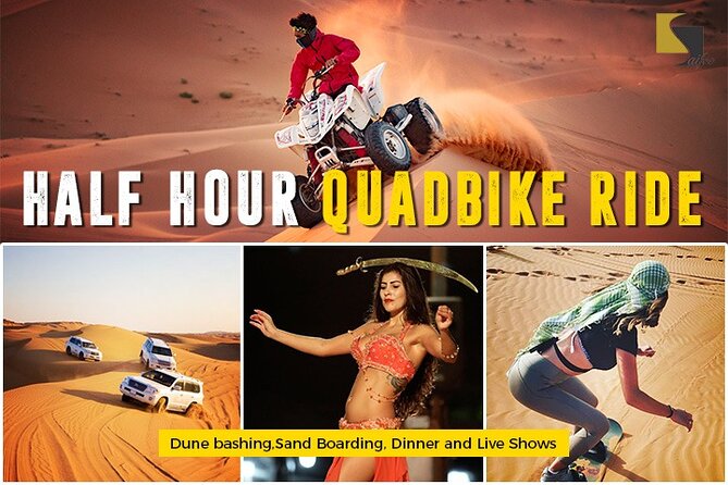 Dubai Quad bike ride 30 Min: Dune bashing, Sand Boarding & Dinner - What the $94 price really buys you