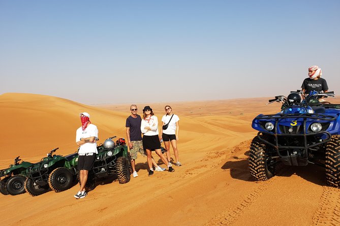 Dubai: Quad Bike Safari, Camels, & Camp with BBQ Dinner - A five-minute camel ride