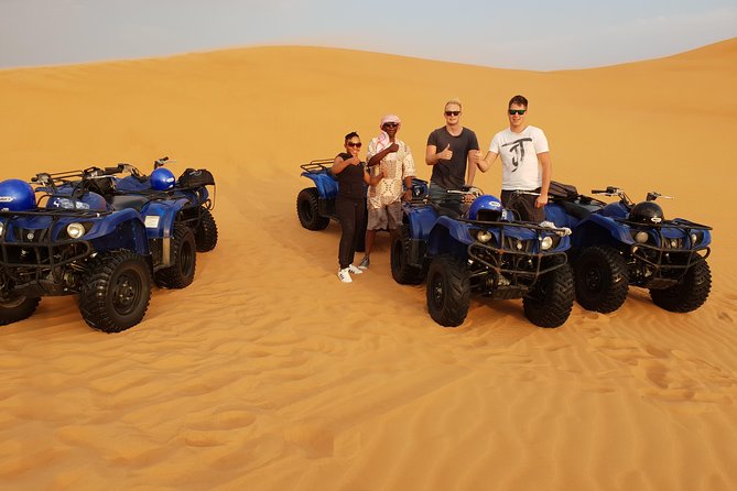 Dubai: Quad Bike Safari, Camels, & Camp with BBQ Dinner - One hour on a quad in Lahbab
