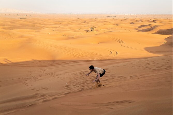 Dubai Red Dunes with Sandboarding, Camel Ride, Falcon & VIP Camp - Falcon photos and sunset over the red sand