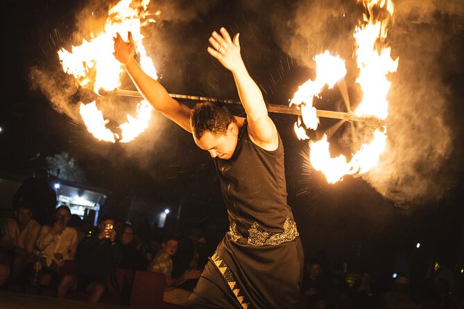 Dubai Red Dunes with Sandboarding, Camel Ride, Falcon & VIP Camp - Belly dancing, tanoura, and the fire show