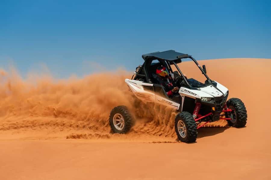 Dubai: Self-Drive 4WD Dune Buggy Guided Desert Adventure - Riding toward Big Red and Pink Rock