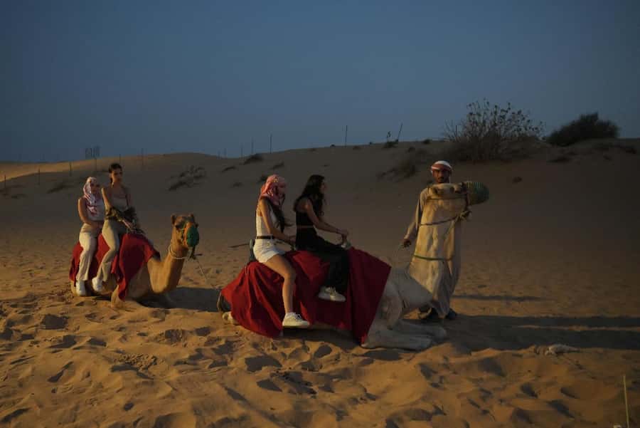 Dubai: Self-Drive Buggy Adventure with Optional BBQ Dinner - The Al Aweer camp after sunset