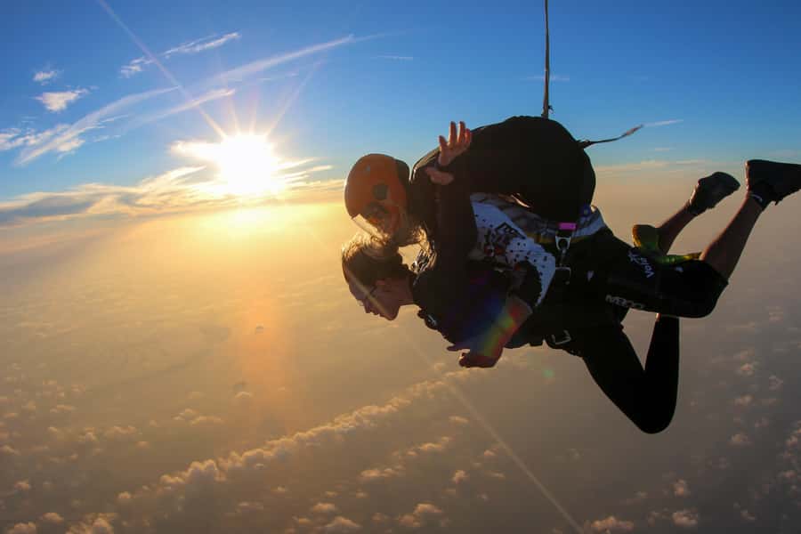 Dubai: Skydive at The Palm with Photos, Video & Yacht Tour - What the Palm looks like from 13,000 feet