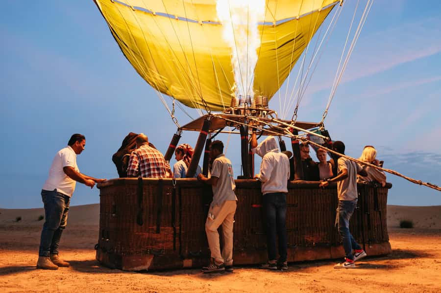 Dubai: Sunrise Hot Air Balloon Tour Over the Desert - Coffee, Safety, and the Balloon Base