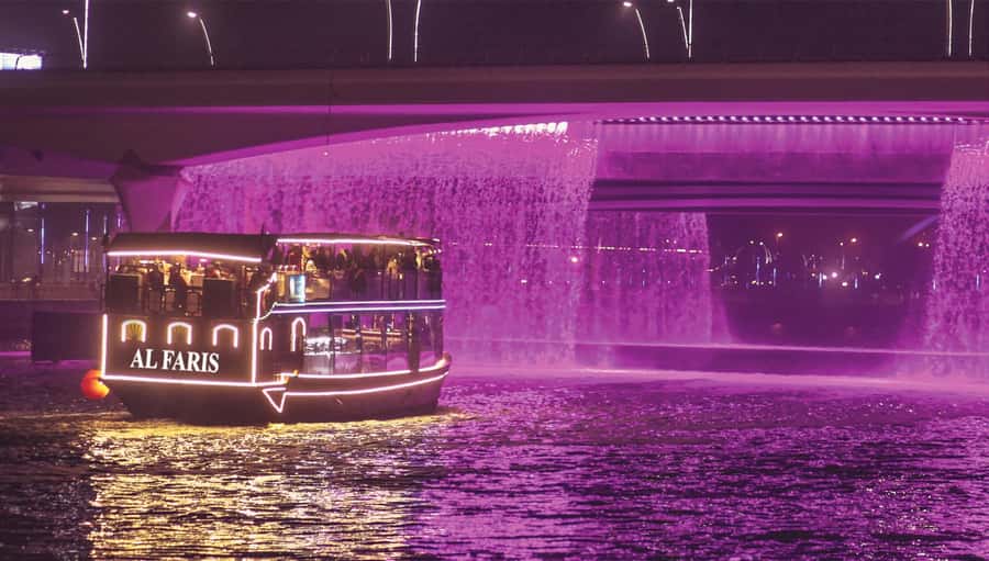 Dubai: Water Canal Cruise and La Perle Show with Dinner - Starting at Al Faris Floating Restaurant