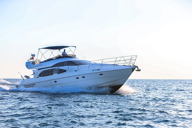 Dubai Yacht Rental - Book 58 ft Private Yacht up to 28 persons - Seeing the Burj Al Arab and Atlantis from offshore