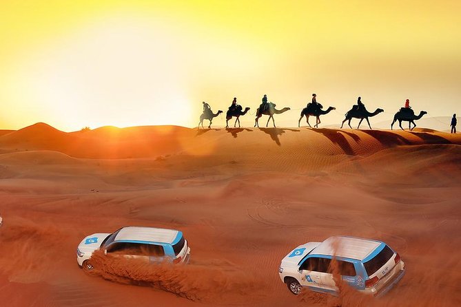 Evening Desert Safari with Camel Ride, BBQ Dinner and Dune Bashing - From Dubai pickup to the Lahbab dunes