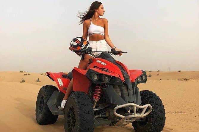 Evening Safari Quad Bike in the desert of Lahbab - Sunset is the quiet pause in a busy program