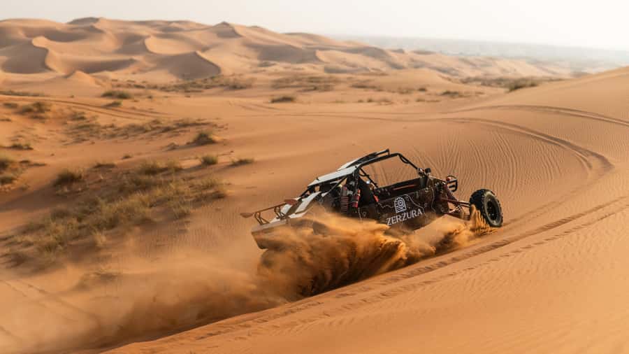From Dubai: Zerzura Buggy Experience + Private Dinner - From Dubai to the Mleiha Desert