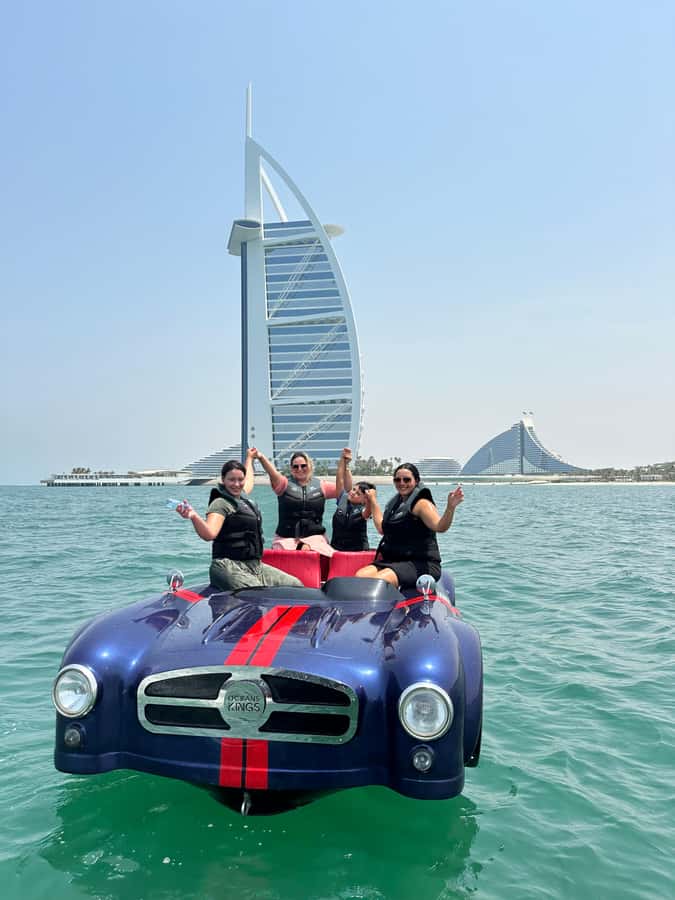 Jet Car: Squad Goals, 4 Seats. 1 Epic Ride Dubai - The Burj Al Arab photo stop