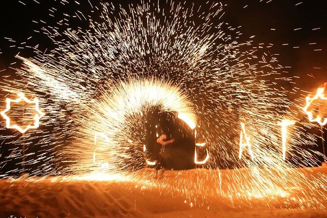Premium Evening Desert Safari Dubai with Camel Ride & BBQ Dinner - Belly dance, Tanoura, and fire performance