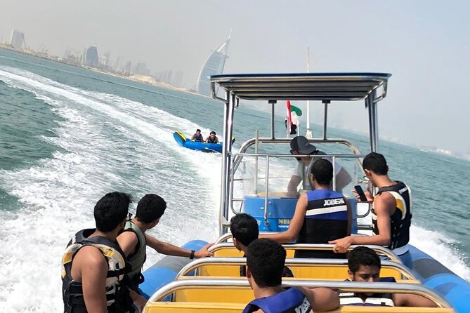 Private 60-min Group Tubing on Speedboat in Dubai - Heading toward Burj Al Arab