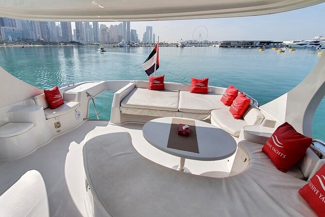 Private Dubai 2 Hours Luxury Yacht Charter with BBQ Option - Bluewaters Island, Caesars Palace, and the Ain Wheel