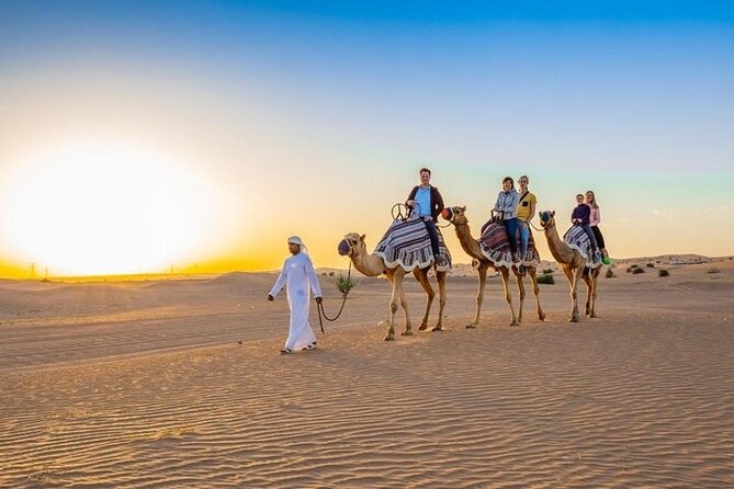 Red Dunes Desert Safari with 4x4 Pick up & Drop, Camel ride, BBQ and Live shows - How the timing works over six to seven hours