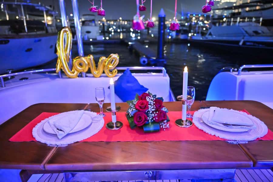 Romantic Dinner on Private Yacht - Sunset views across Dubai Marina