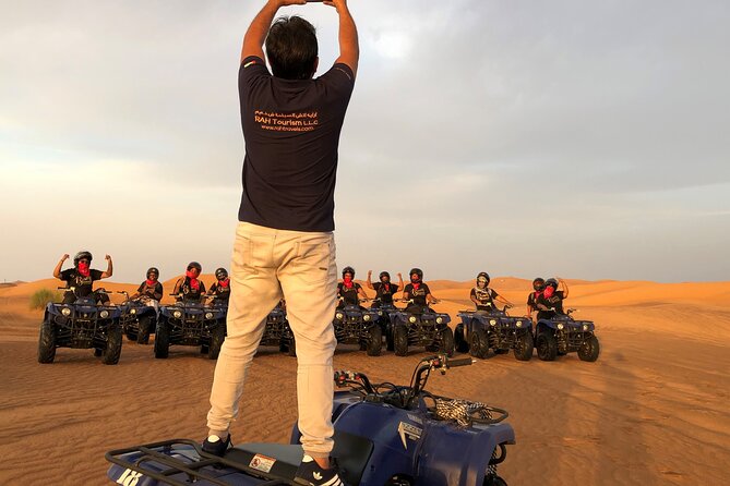 Self-drive Quad Bike with Sand Boarding and Camel Ride in Dubai - Getting ready for the automatic quad bike
