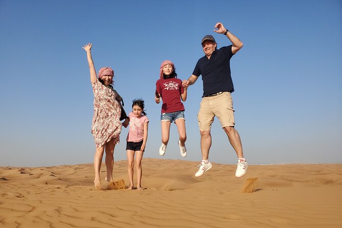 Shared Desert Safari Tour Dubai with Dinner Included - Sandboarding for beginners and families