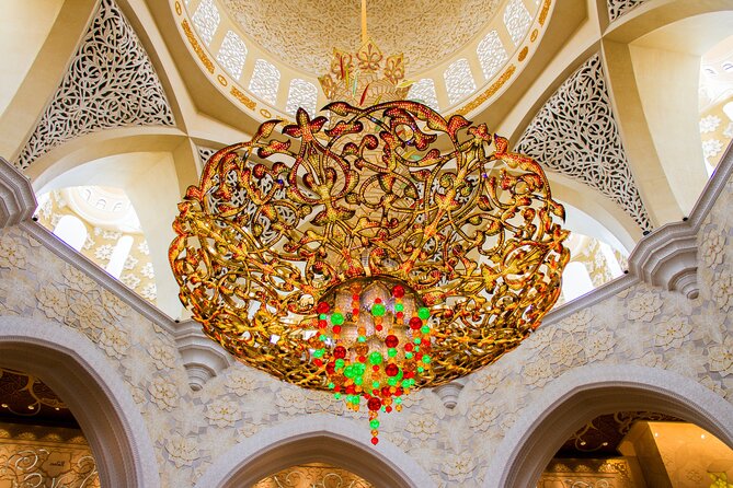 Sheikh Zayed Mosque Half Day Tour in Abu Dhabi - White marble, floral patterns, and serious scale