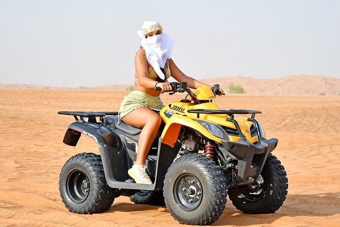 Sunset Desert Safari Quad bike Camel ride Sand Board & BBQ Dinner - Barbecue Buffet Dinner With Vegetarian Choices